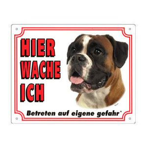 FREE Dog Warning Sign, Boxer