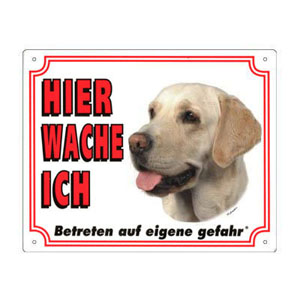 FREE Dog Warning Sign, Labrador Retriever yellow