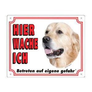 FREE Dog Warning Sign, Golden Retriever
