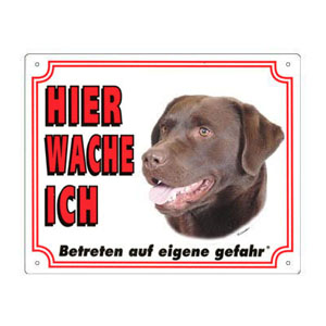 FREE Dog Warning Sign, Labrador chocolate