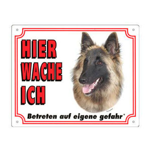 FREE Dog Warning Sign, Belgian Tervuren