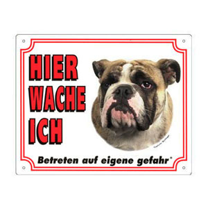 FREE Dog Warning Sign, Bulldog