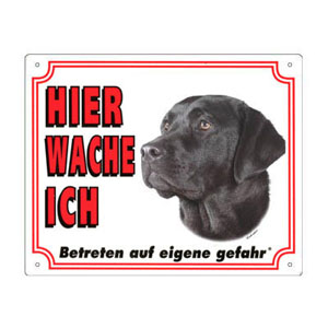 GRATIS Hunde Warnschild, Labrador schwarz