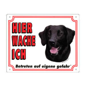 FREE Dog Warning Sign, Flat-Coated Retriever
