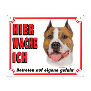 FREE Dog Warning Sign, American Staffordshire Terrier