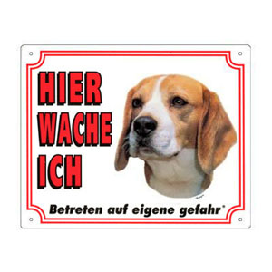 GRATIS Hunde Warnschild, Beagle