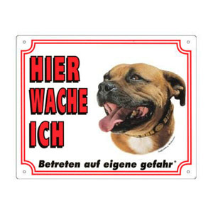 FREE Dog Warning Sign, Staffordshire Bull Terrier