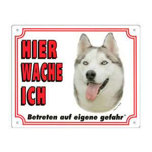 FREE Dog Warning Sign, Siberian Husky
