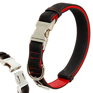 Buffalo Ultra Dog Collar Black-Red M (40-55cm x 20mm)