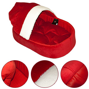 Deluxe Pet Bed Red-White