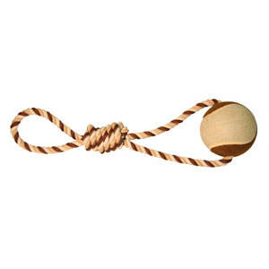 Baumwoll Seil mit Tennisball XL - 46 x 10 cm
