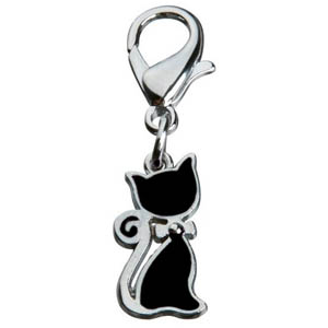 Pendant Cat With Bow Black