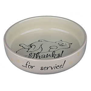 Flat Keramik Bowl Thanks ...for service! - Beige